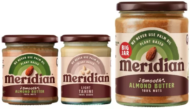 Meridian Natural Light Tahini 270g & Almond Butter 170g & 470g