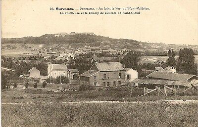 Postcard suresnes panorama away the fort of mount valerien the back digger