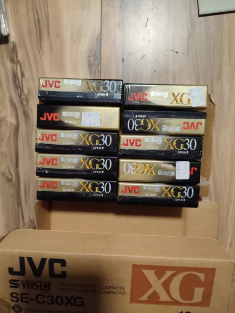 Casete de video compacto JVC Super VHS S VHS-C SE-C30 XG - LOTE DE 10 PIEZAS - NUEVO
