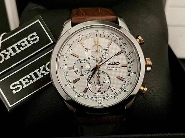 GENTS SEIKO CHRONOGRAPH. Perpetual Calendar 7T86- 0AC0. Quartz. Super  Condition. £ - PicClick UK