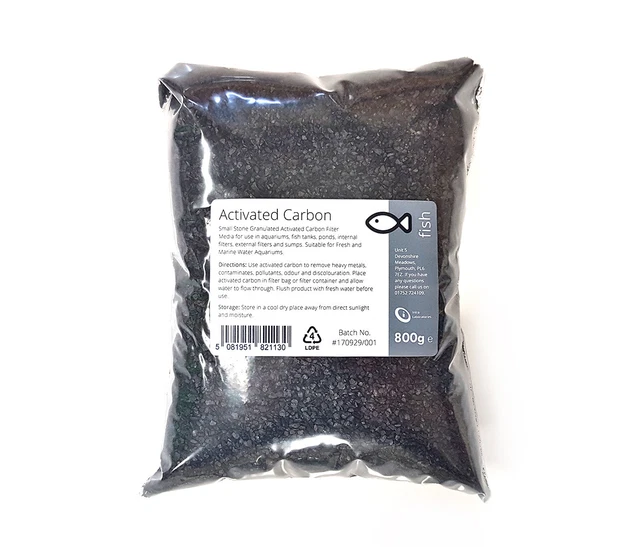 Activated Carbon 800g - Small Charcoal Granules Fish Tank Filter Media Aquariums