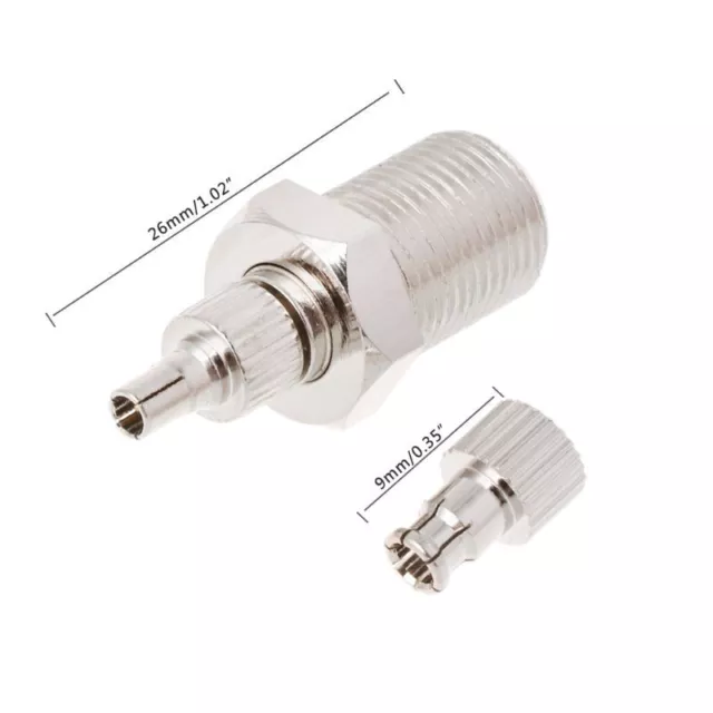 F Female To TS9 & CRC9 Male Plug Coaxial Adapter RF Connector Nickel Plated