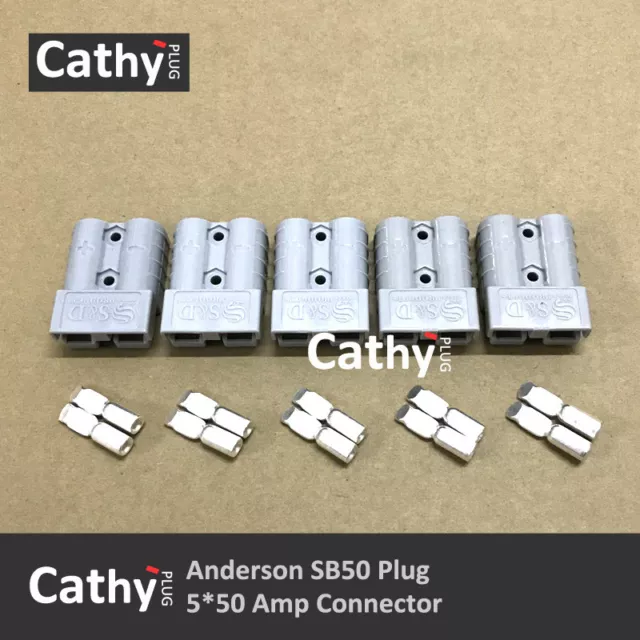 5 piezas de enchufe gris Anderson SB50 600V 50 amperios conector de doble poste Anderson