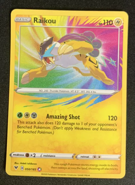 Raikou 050/185 - Vivid Voltage - Amazing Rare Holo Pokemon Card Near Mint