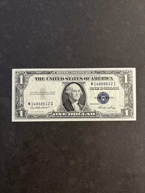 1935E $1 Silver Certificate Uncirculated Unc Fr 1614 Block Mi