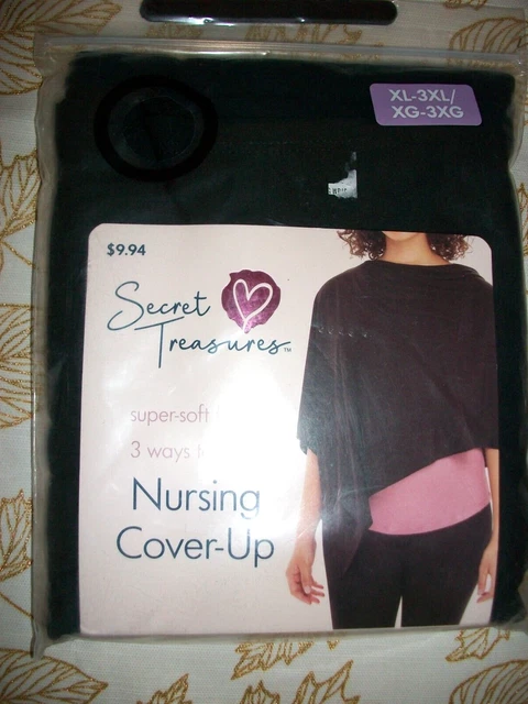 Secret Treasures Super Soft 3 Way Nursing Cover up XL to 3XL Black New RN52469