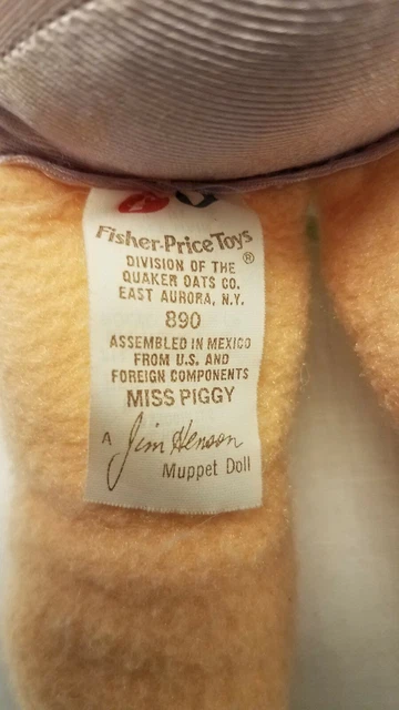 1980 Miss Piggy DressUp Doll Plush Vintage Muppets Fisher Price 890 Garden Party 9