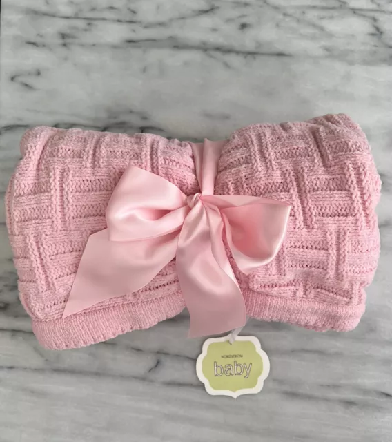 Nordstrom Baby Infant Girl's Blanket Pink Woven Soft Chenille