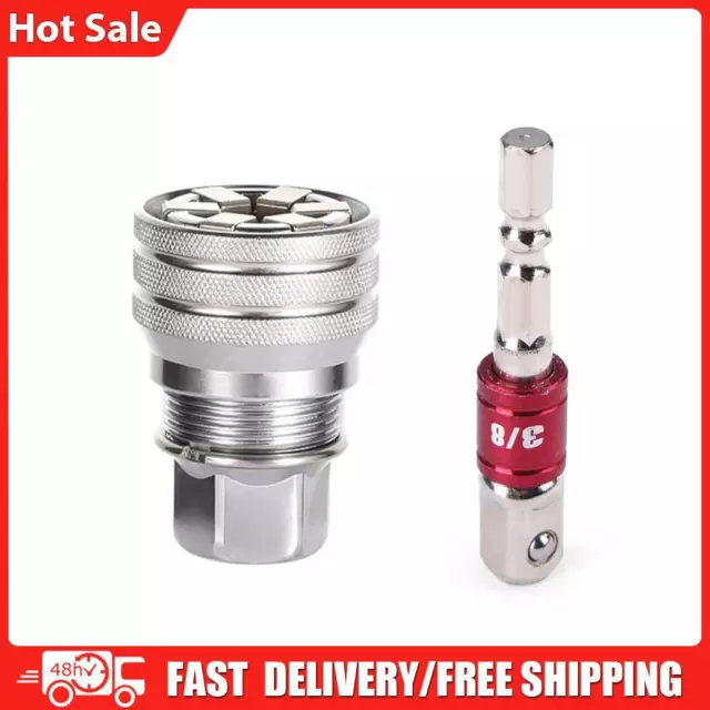 10-19mm Screw Wrench Socket Adjustable with 3/8 Inch Socket Adaptor