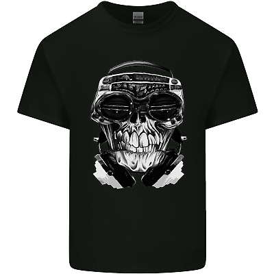 Ghetto Blaster Skull Mens Cotton T-Shirt Tee Top