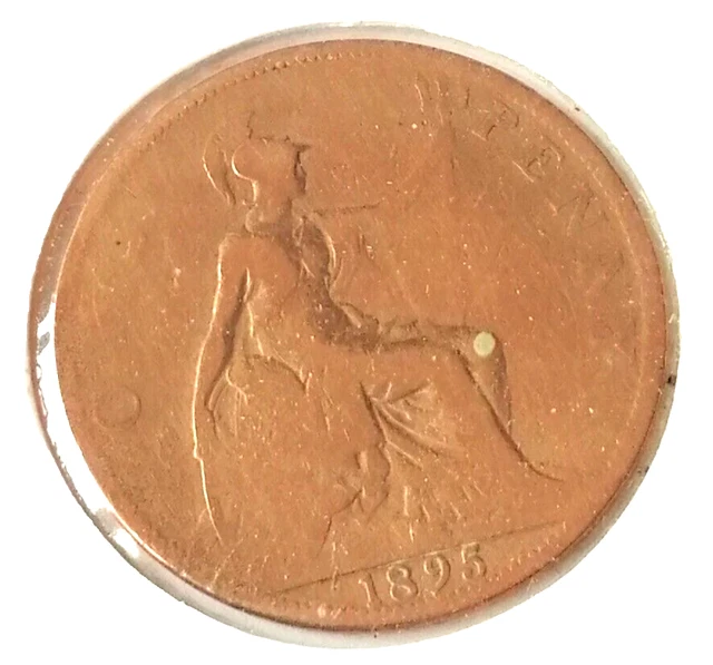 QUEEN VICTORIA ONE PENNY 1d COIN ( DATE 1895 ) FAIR CONDITION REF MH627