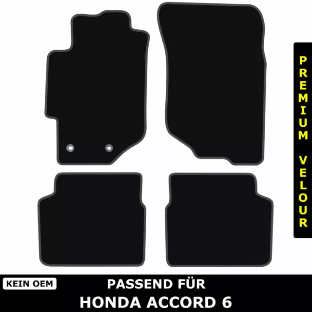 Für Honda Accord 6 CG/CF/CH/CK 1997-2003 - Fußmatten Velour 4tlg Schwarz