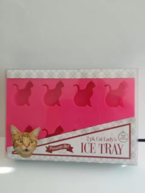 Wembley Cat Lady's Ice Tray Pink Silicone MAKES 8 CAT ICE CUBES