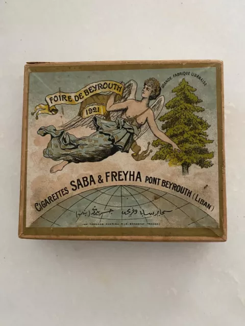 Rare ancien paquet de cigarettes SABA & FREYHA Pont BEYROUTH (LIBAN) 1921