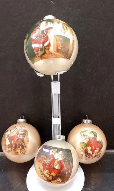 Vintage 1960 To 66 Classic Coca-Cola  Santa Ball  Ornaments NoBox Pre-owned.