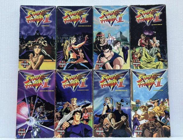 Street Fighter II V Manga Animated Movie video game cartoon anime VHS LOT (8)