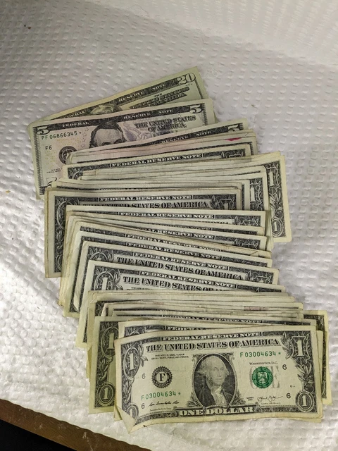 41 Star Note Banknotes 2013-2017 $20 Bill $5 Bills $1 Bills