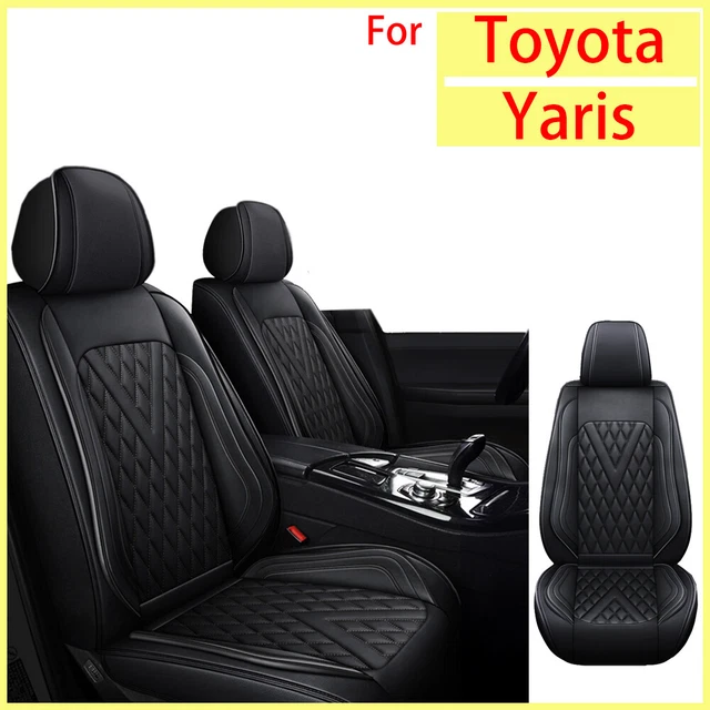 Car 5-Seat Front & Rear Cushion Pad Covers PU Leather For Toyota Yaris 2013-2018
