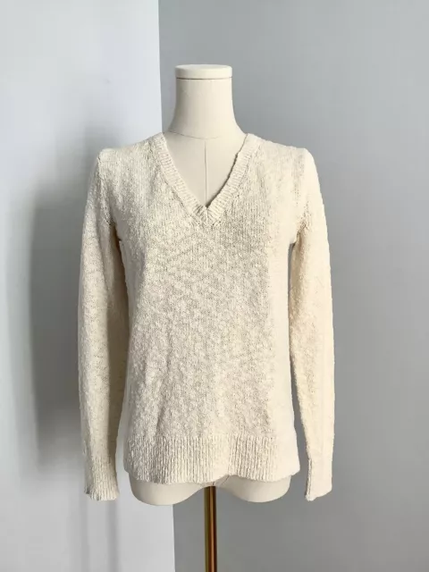 J.crew Factory Boucle Cotton Ivory Cotton Blend Sweater XS 2