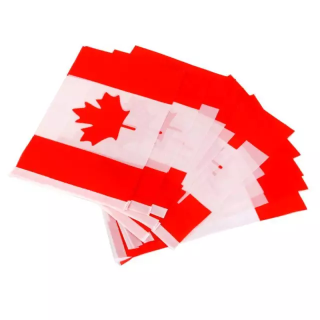 12x Mini Canadian Maple Leaf Hand Waving Flag Pole Banners
