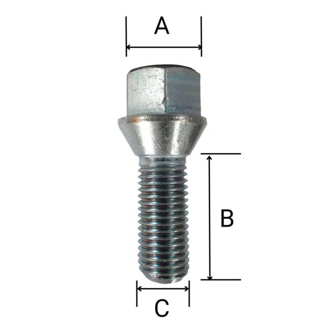 20 Radschrauben Radbolzen Kegelbund M12x1,5 28mm Opel Peugeot Renault 2