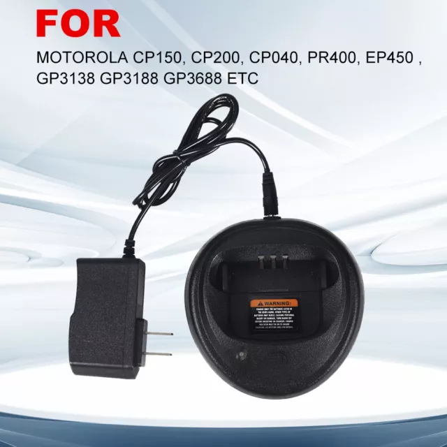 Battery Charger for Motorola Radio Walkie Talkie CP150 CP200 CP040 PR400 GP3688