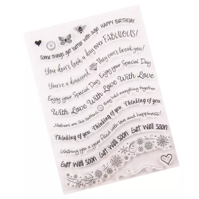 Love Words Clear Stamp English Alphabet Letter Border Cards Making Rubber Stamp