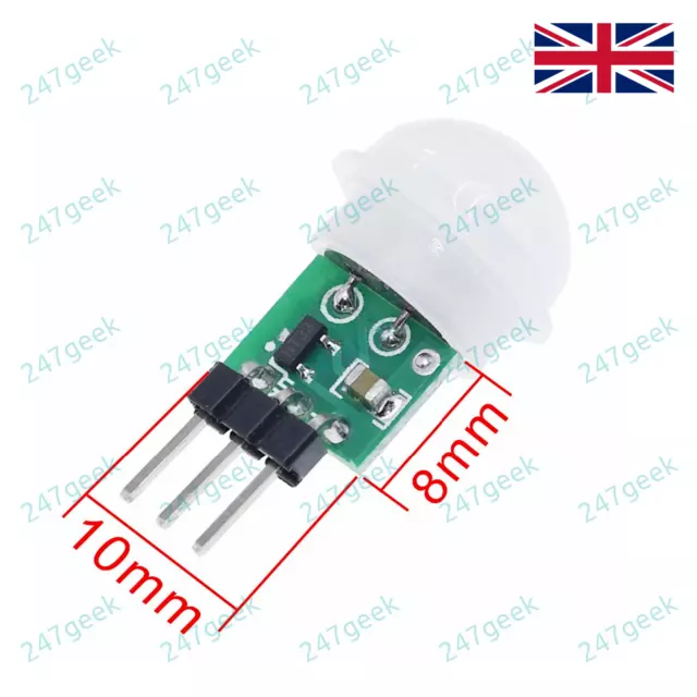 🇬🇧 AM312 Mini PIR Motion Sensor Module Detector 3.3v-12v 5v ESP8266 Arduino UK