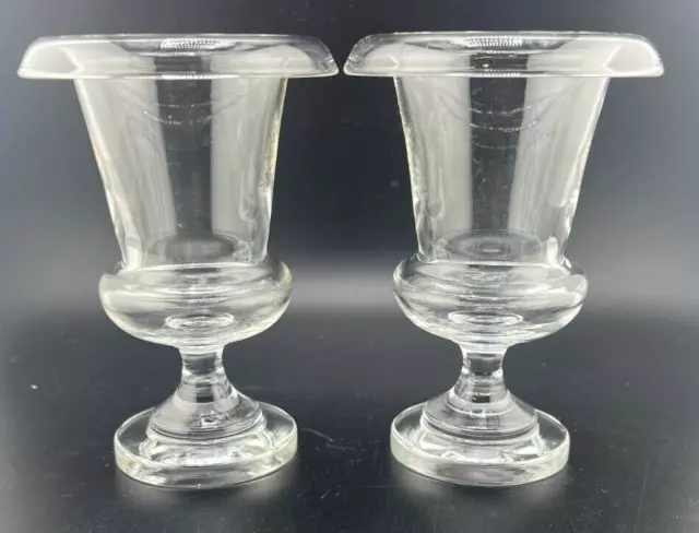 Steuben Crystal Pair Of Cigarette Urns