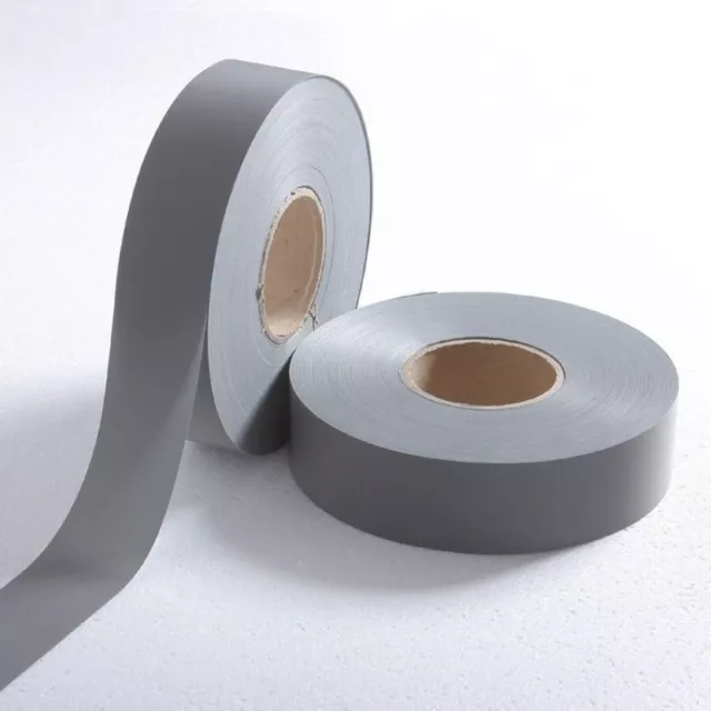 100M Silver Reflective Tape Slip Sew-On Webbing Trim Fabric High Visibility DIY