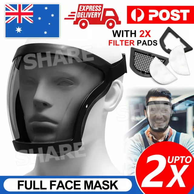 Head Cover Anti-fog Full Face Shield Super Protective Transparent Safety Mask AU