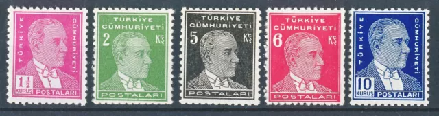 TURKEY/TURCHIA 1940 ATATURK (4°) SET OF 5v***Superb MNH