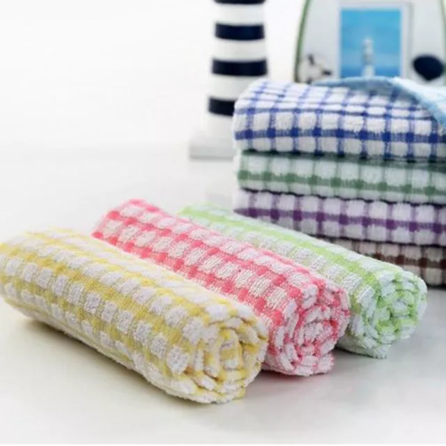 Kitchen Soft Absorbent Terry Cotton Tea Towel Cleaning Cloth Micro-fiber