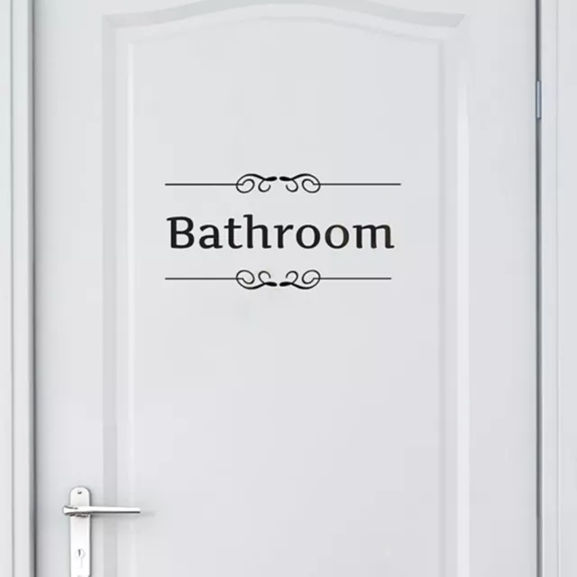 English label wall sticker, toilet/bathroom,door decal, self-,removable