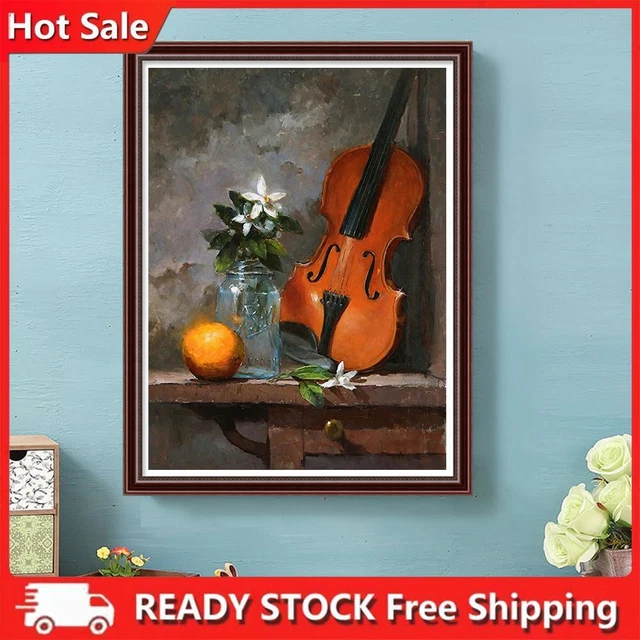 Kit pittura ad olio per violino per numeri fai da te pittura acrilica su tela disegno senza cornice