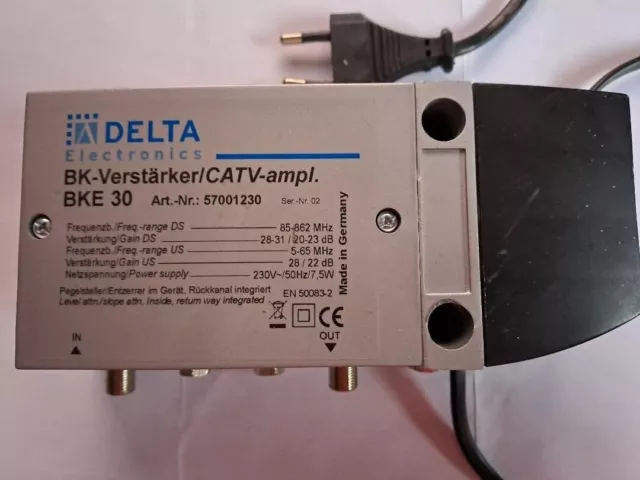 Delta Electronics BK-Verstärker BKE 30 Pegelsteller/Entzerrer/Rückkanal integr.