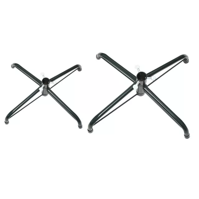 2 Pcs Vrai Support D'arbre Pied En Métal De Sapin Noël Accessoires Verts