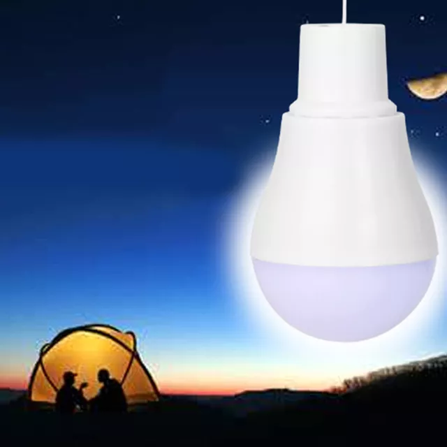 Solar Powered Lamp Portable Led Bulb Lights Rechargeable Camp Tent Night Fishing