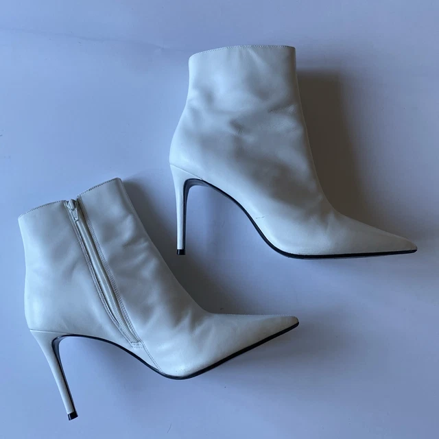 layered stiletto boot white
