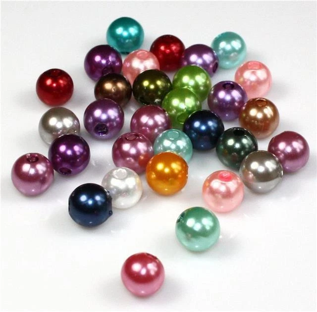 20 COLOUR CHOICE TOP QUALITY ACRYLIC FAUX ROUND PEARL BEADS 4mm 6mm 8mm 10mm 12m