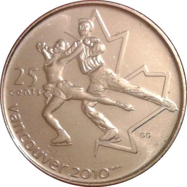 Canada 2008 quarter 25 cents coin, Vancouver 2010 Olympic Games, Figure Skating 