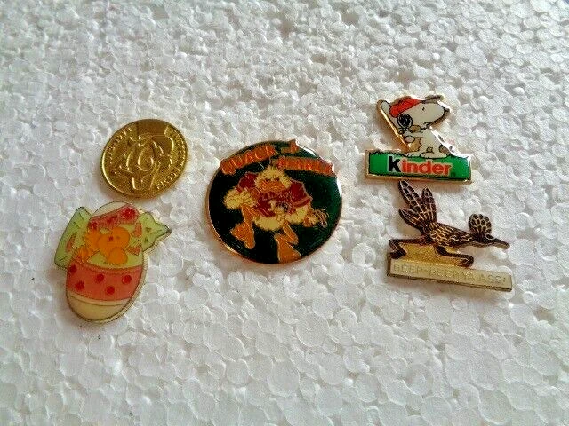 Job lot of 5 cartoon animal shaped metal lapel pins