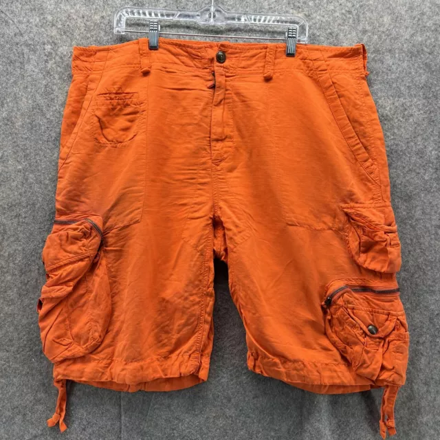 Polo Ralph Lauren Shorts Men 38 Orange Cargo Pants Linen Outdoors Pockets Hiking