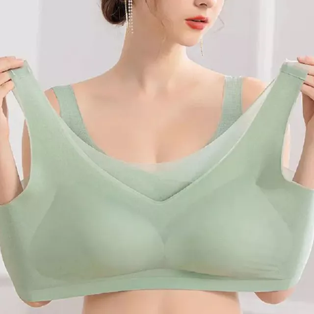 WOMEN'S SILK SOFT Cup Wireless Bra Triangle Bralette Top with Smooth Satin  Bras $8.45 - PicClick