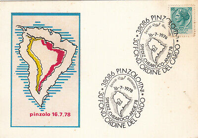 AS3564 ANNULLO SPECIALE GRUPPO ORDINE DEL CARDO PINZOLO TRENTO 1978 