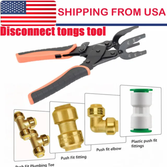 1 Piece Push-to-Connect Disconnect Tongs Tool For 1/2"3/4"1" Brass-Push Fitting