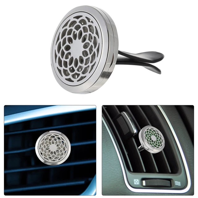 Difusor de automóvil con clip de metal de aromaterapia para automóvil acero inoxidable