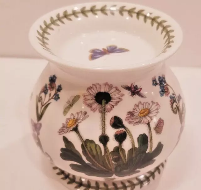 Portmeirion Botanic Garden Daisy Oil Burner Candle Warmer 4 3/4" x 5 1/4" Dia