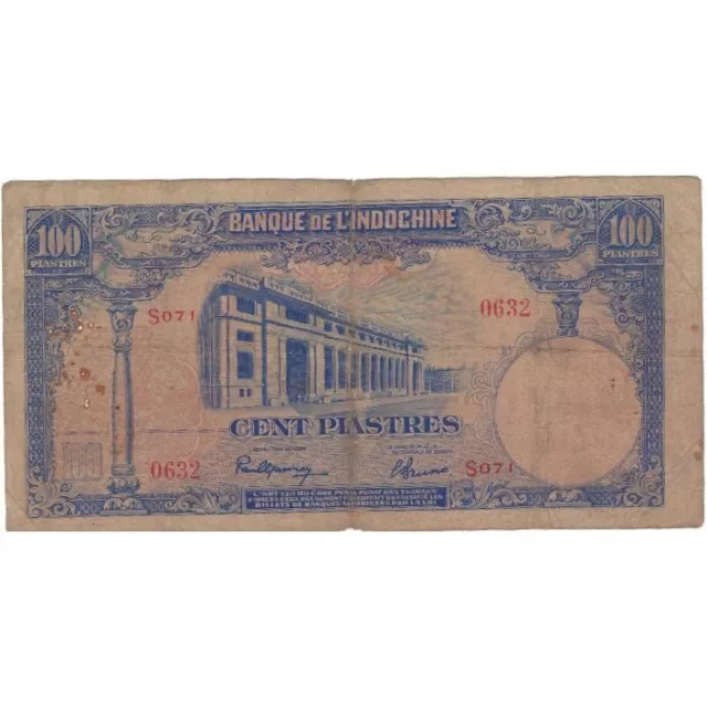 [#806860] Billet, FRENCH INDO-CHINA, 100 Piastres, KM:79a, TB+