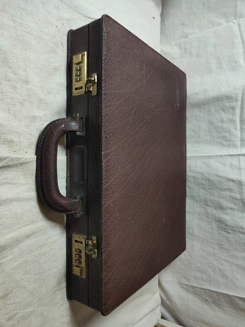 Mallette SUDHAUS Cuir Cognac – Ancienne, étui Et Bagage 2 En 1, Unisexe
